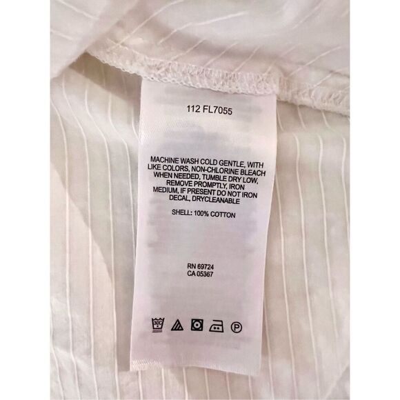 Columbia Top Women’s Roll Tab Sleeve Blouse V-Neck White Size S/P Cotton - Picture 5 of 9